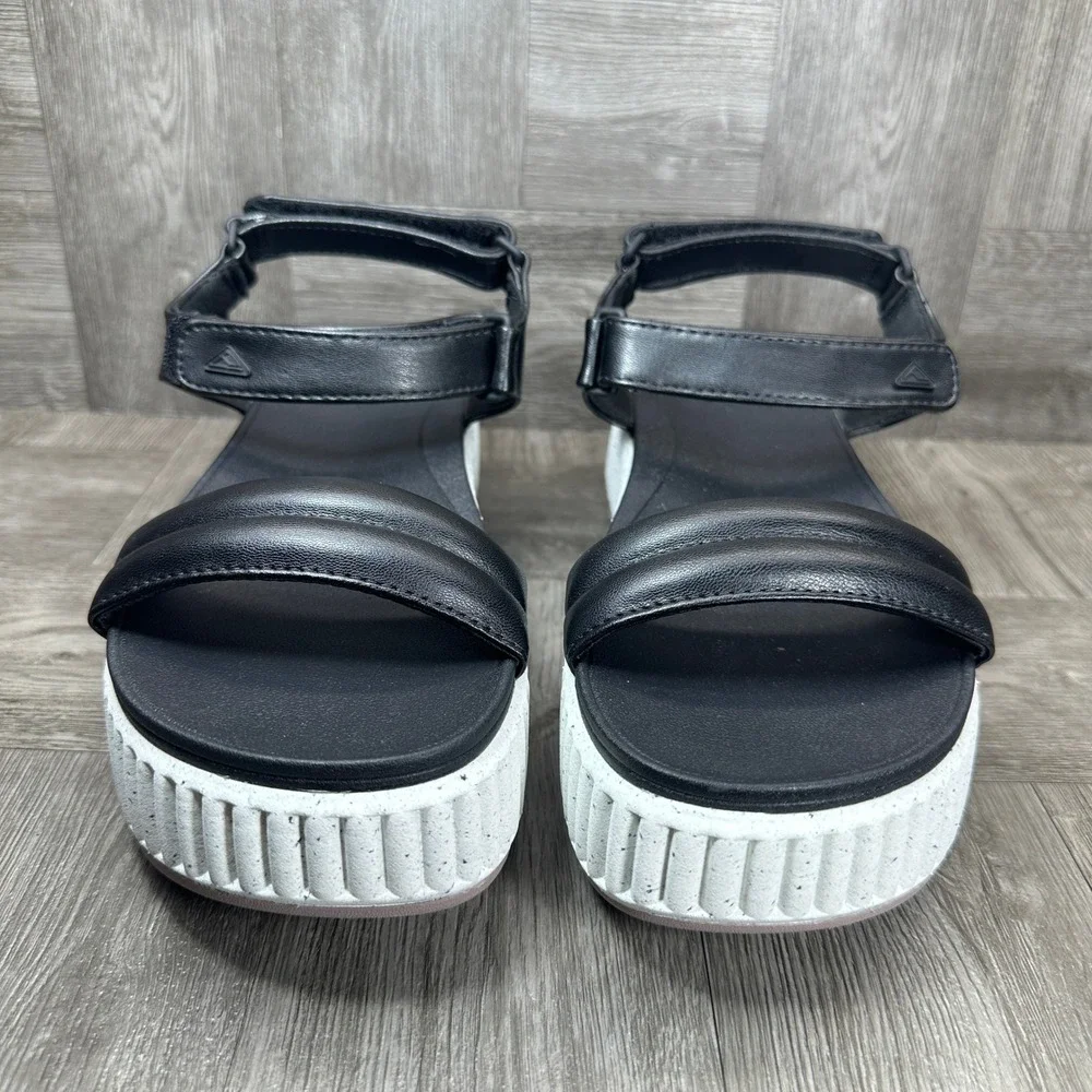 Reef Vista Higher Raya Sandals Womens 9 Black Platform Chunky Strappy NEW